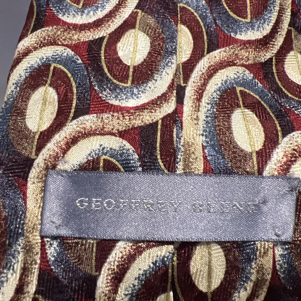 Geoffrey Beene‎ Multicolor Geometric Tie 100% Silk unique 36